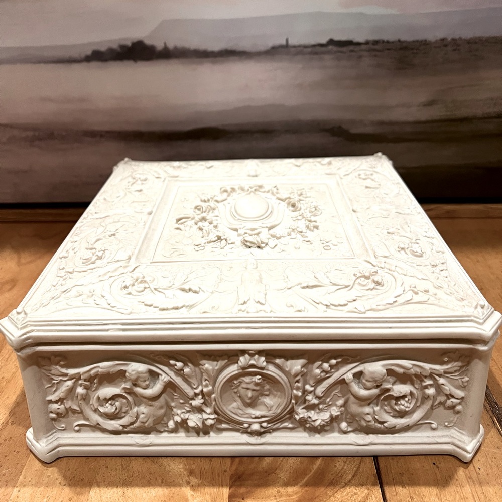 Genuine Incolay Vintage Jewelry Box Large